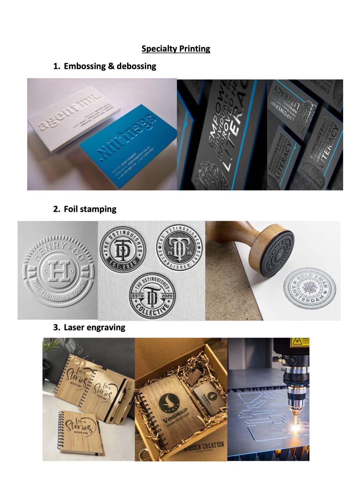 Foil Stamping & Laser Engraving